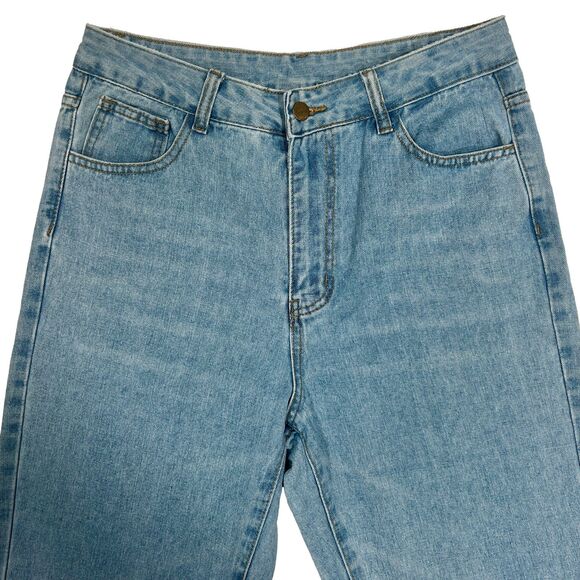 High Waisted Straight Leg Light Wash Jeans Women's Size 8/10 - Picture 3 of 7